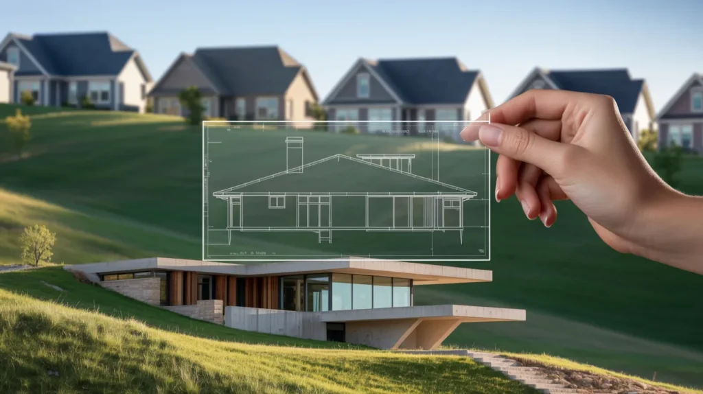 Independent architect Kateryna Keaton performing construction administration for a custom home in Georgia.
