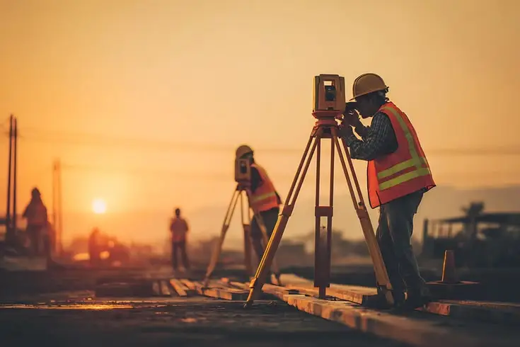 land survey boundary lines drone shot