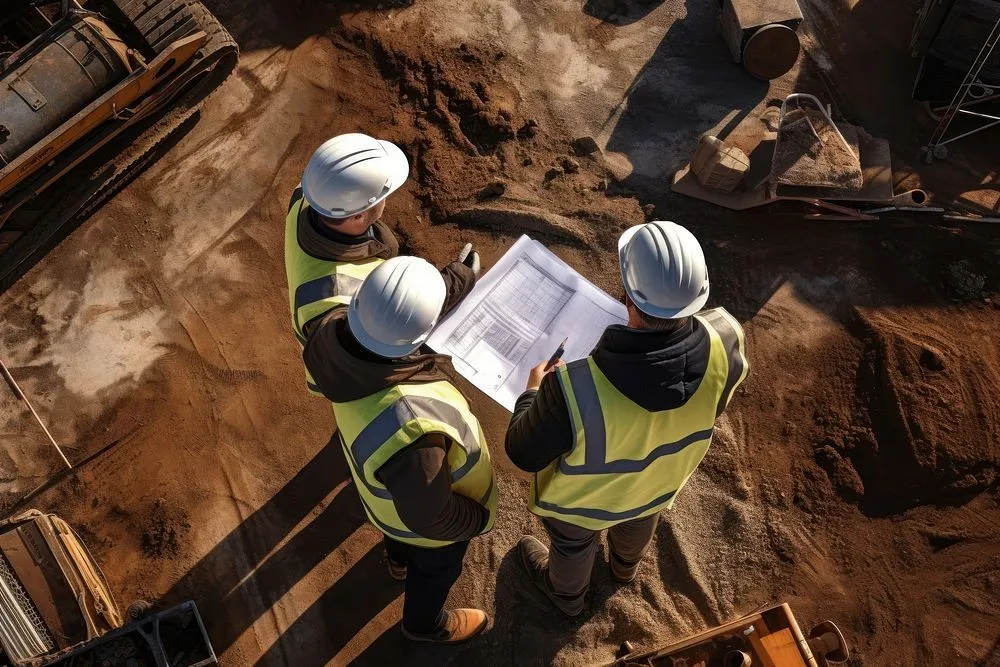 Architect on a custom home construction site in Georgia, showing the value of professional architectural oversight.